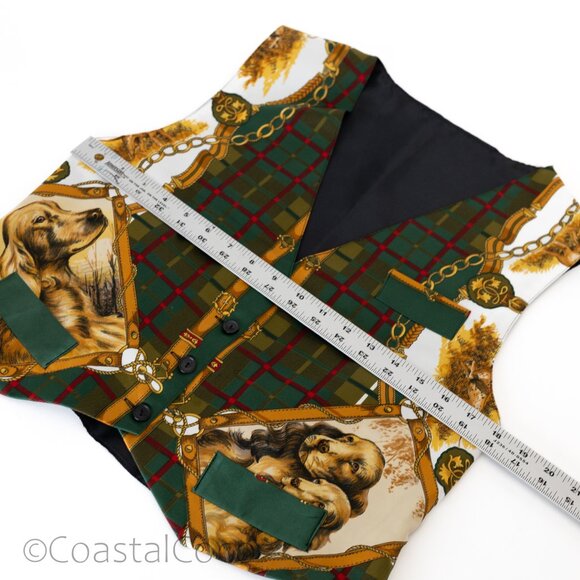 Vintage Cocker Spaniel Vest S/M Made in Spain Pet Dog Print Plaid Eclectic Vet - Picture 13 of 15